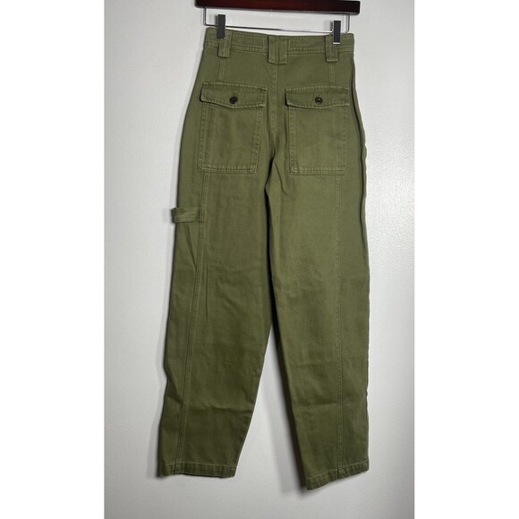 ALEX MILL Phoebe Straight Leg Cargo Pants Size 24 Green Casual Utility Cotton - Picture 7 of 13